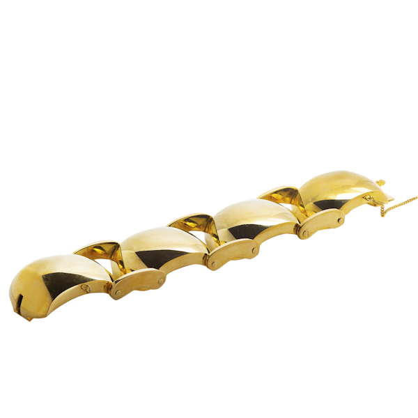 A Chunky Gold Plated Metal Bracelet - image 1