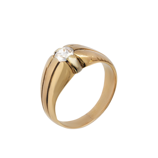 A Solitaire Diamond Gold Ring - image 1