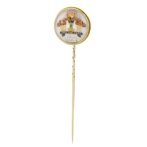 A Rock Crystal Military Gold Tie Pin - image 1