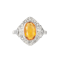 A Fire Opal Diamond Gold Ring - image 1