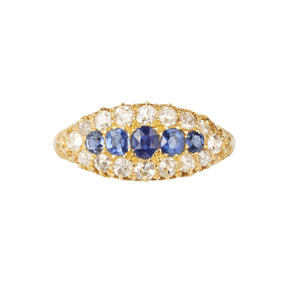A Sapphire Diamond Gold Ring - image 1