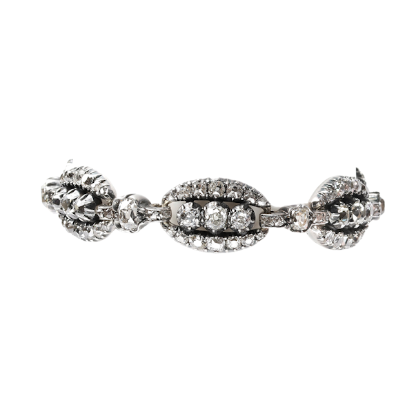 Victorian Diamond and Silver Upon Gold Bracelet, 10.50ct, Circa 1870 - image 4