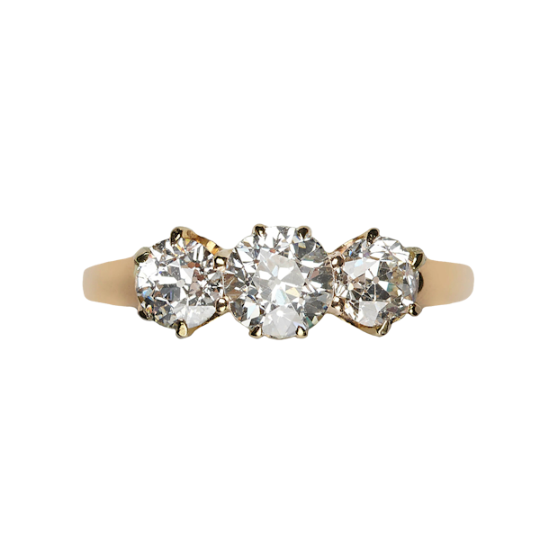 Three-Stone Diamond And Gold Ring 1.69 Carat, Circa 1920 - image 4