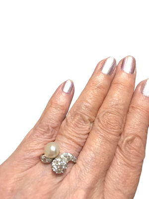 Diamond and Natural Pearl Ring 1910