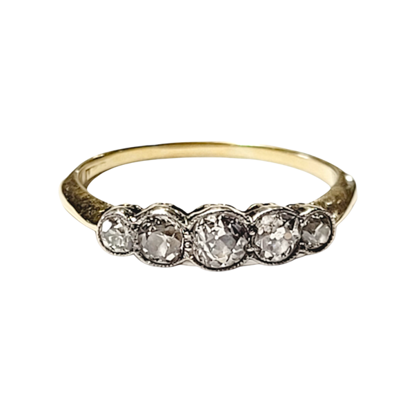 Edwardoan five stone old cut diamond ring. SKU: 5899 DBGEMS - image 1