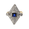 Edwardian sapphire and diamond lozenge shaped ring SKU: 5904 DBGEMS - image 1