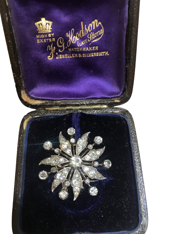 Diamond Brooch Pendant 1880 - image 1