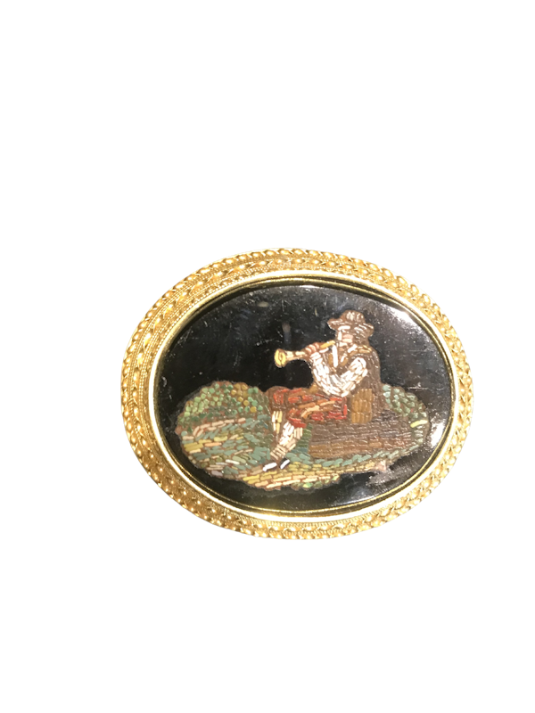 Micro Mosaic Brooch on Gold 1880 - image 1