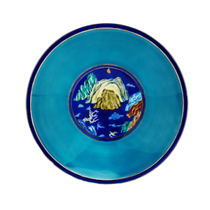 Norwegian silver enamel dish by J. Tostrup, Oslo 1950s.