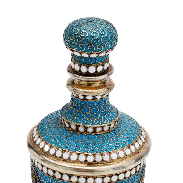 Russian silver gilt and cloisonné enamel perfume bottle, Moscow, 1895 - image 1