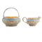 Russian silver gild and cloisonné enamel sugar bowl and cream jug. Moscow 1893-1894, Ivan Saltykov. - image 1