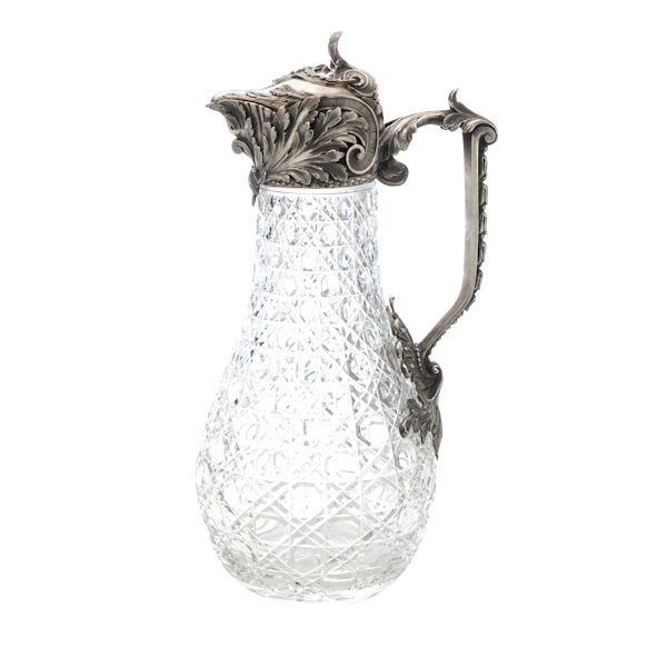 Russian silver and cut glass claret jug, marked Bolin, work master Karl Linke, Moscow c.1900 - image 1