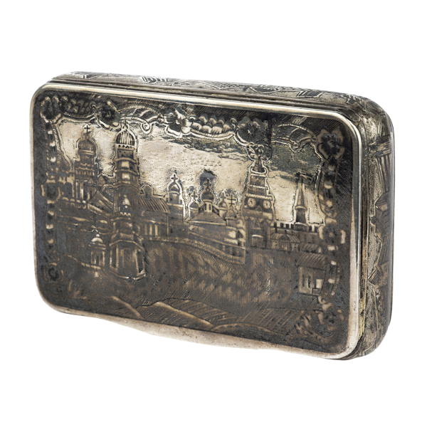 Russian Silver Gilt & Niello Snuff Box, Moscow 1823 - image 1