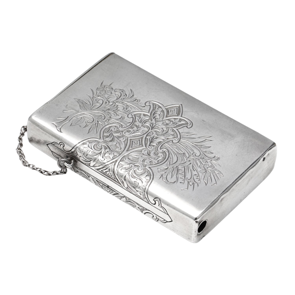 Russian silver cigarette case and vesta, Moscow 1891 - image 1