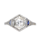 A Deco Hexagonal Diamond Sapphire Ring - image 1