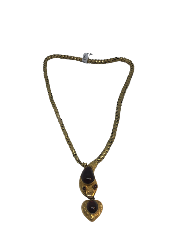 Antique garnet 15ct gold snake necklace - image 1