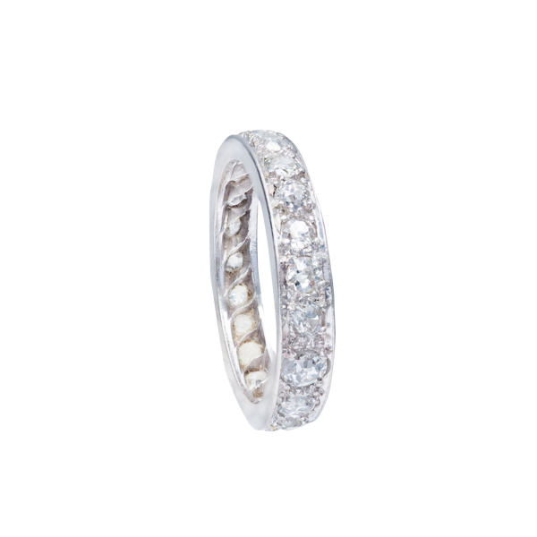A Deco Diamond Platinum Eternity Ring - image 2