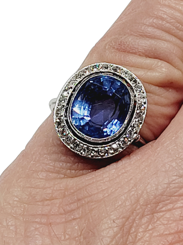 Ceylon sapphire and diamond engagement ring SKU: 5934 DBGEMS - image 1