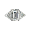 Modern Emerald Cut Diamond And White Gold Three Stone Ring, 3.15 Carats - image 1