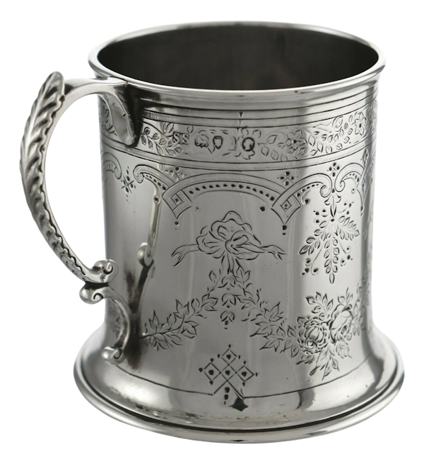 Sterling Silver - Stephen Smith Victorian Christening Mug - 1870 - image 1