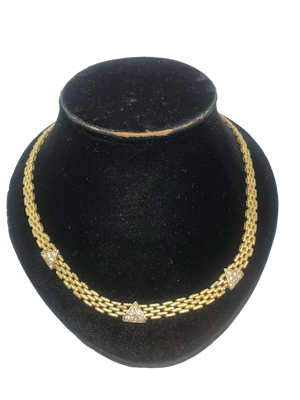 1980,s diamond 18ct gold necklace