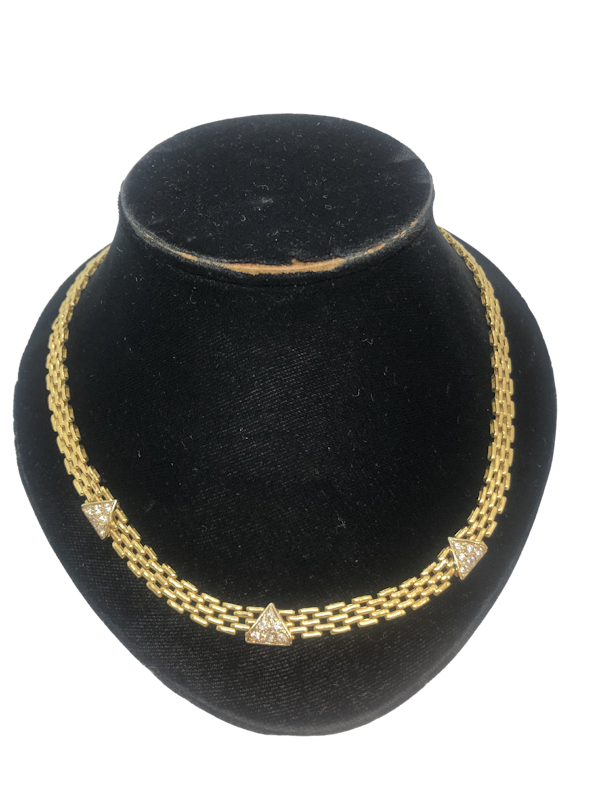 1980,s diamond 18ct gold necklace - image 1