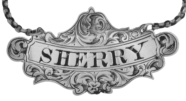 Sterling Silver - George Unite Decanter Label - Sherry - 1852 - image 1