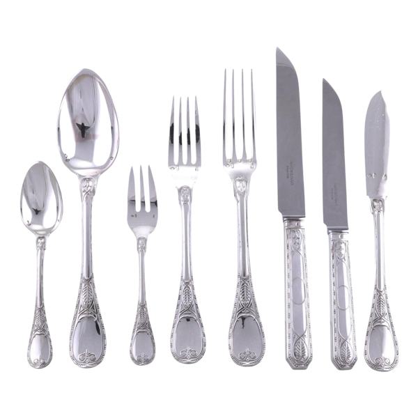 CHRISTOFLE Cardeilhac Cutlery 950 Silver - BRIENNE - 80 Piece Set for 10 Persons - image 1