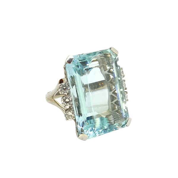 Aquamarine and Diamond Ring AQ44.21CTS - image 1