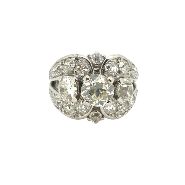 Three stone diamond band ring Est.3.5cts - image 1