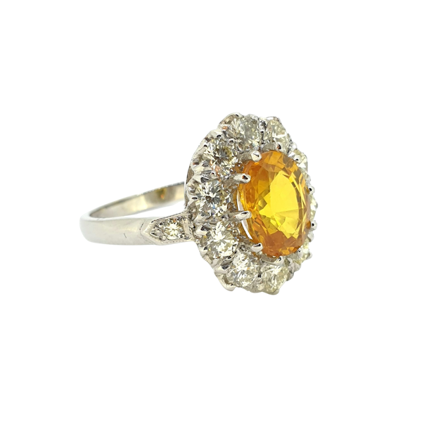 Yellow Sapphire And Diamond Cluster Ring YS2.50Cts D1.25Cts - image 1