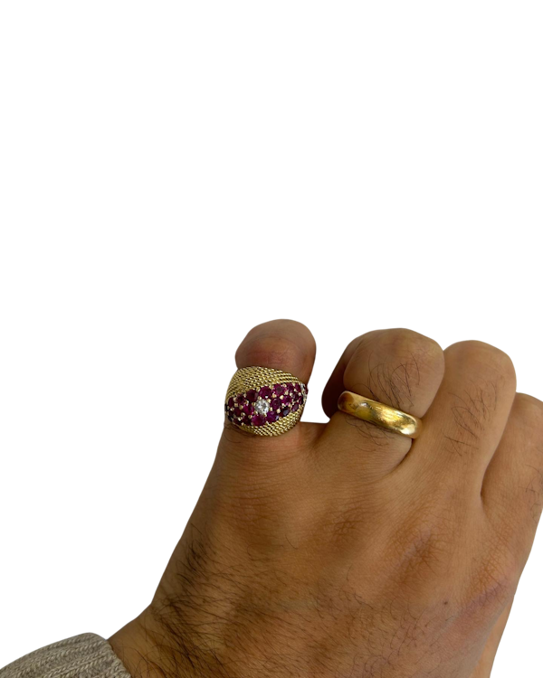 Vintage ruby diamond 18ct gold ring at Deco & Vintage - image 1