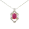 Ruby and diamond pendant and chain R0.75Cts D0.40Cts - image 1