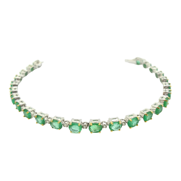 Emerald and diamond bracelet Em8.50Cts D0.68 - image 1