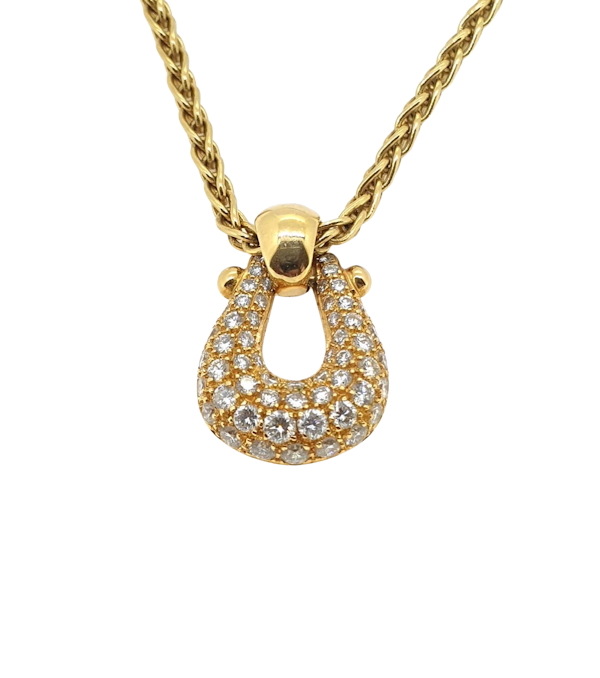 Diamond pendant and chain French - image 1