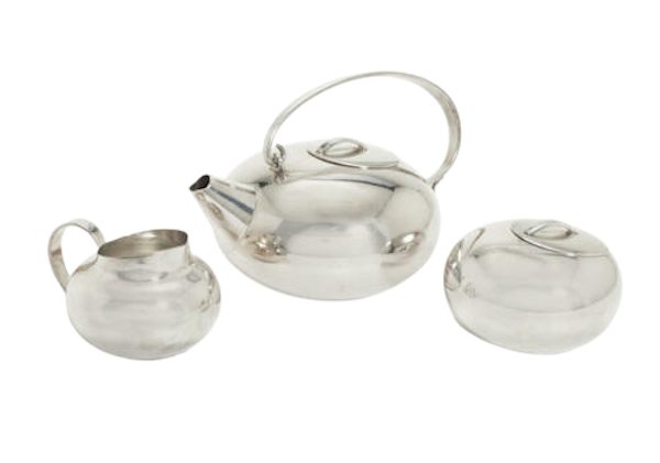 CHRISTOFLE Silver Plate - GALLIA Lino Sabattini BOULE Pattern - 3 Piece Tea Set - image 1