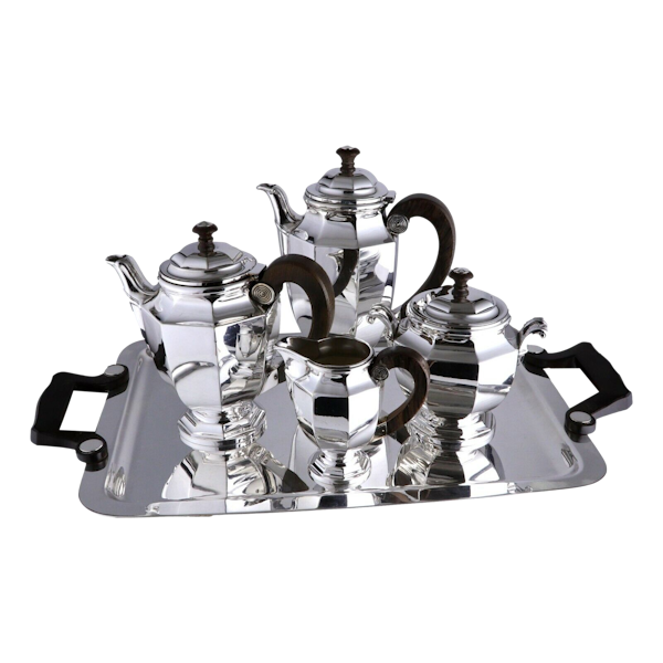 CHRISTOFLE Silver Plate - MANSART Pattern - 5 Piece Tea & Coffee Set - image 1