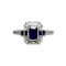 Sapphire Diamond Ring in 18ct White Gold date circa 1980, SHAPIRO & Co since 1979 - image 1