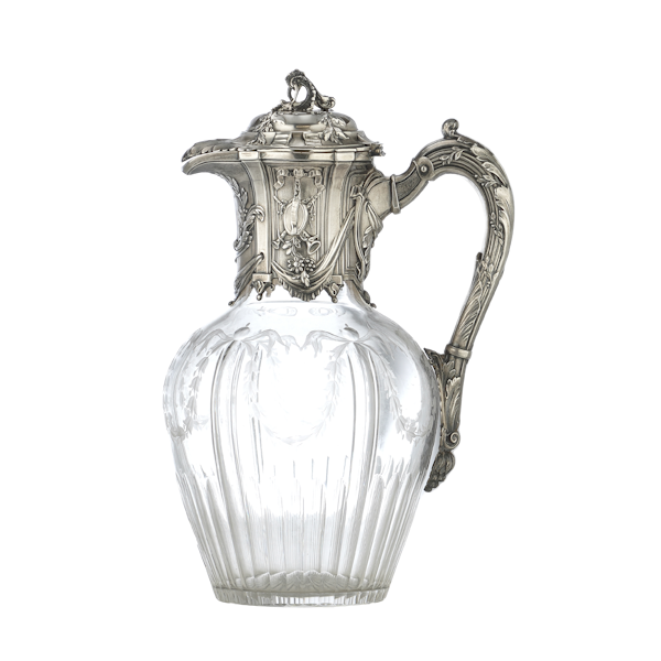 Antique 19th century continental sliver and cut glass Claret Jug - image 1