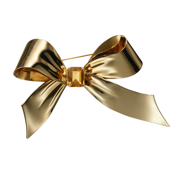 Vintage Tiffany & Co. Citrine And Gold Bow Brooch, Circa 1947 - image 1