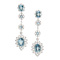 Aquamarine, Diamond and Platinum Cluster Drop Earrings - image 1