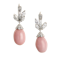 Conch Pearl, Diamond and Platinum Earrings - image 1