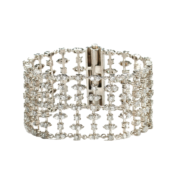 Modern Italian Diamond And White Gold Bracelet, 11.00ct - image 1