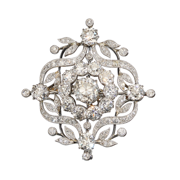 Belle Époque Diamond and Platinum Brooch, Circa 1910 - image 1
