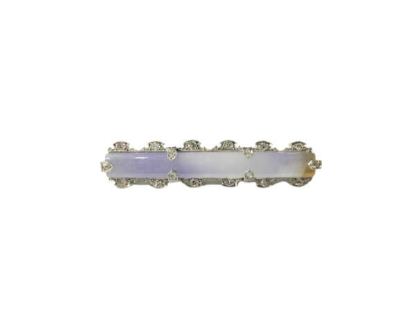 Lavender jade and diamond brooch - image 1