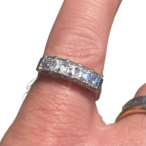 1ct Asher Cut 5 stone Diamond ring