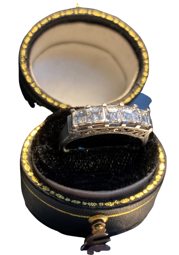 Five stone "Asscher Cut" Diamond Ring - image 1