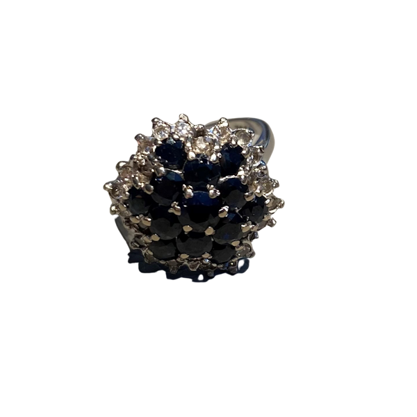 Sapphire & Diamond cluster ring - image 1