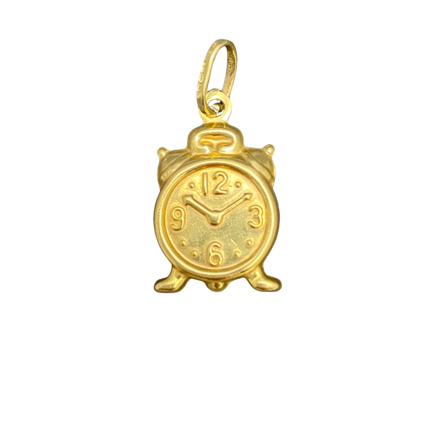Alarm Clock Charm in 9ct Gold date circa 1960, Lilly's Attic - image 1