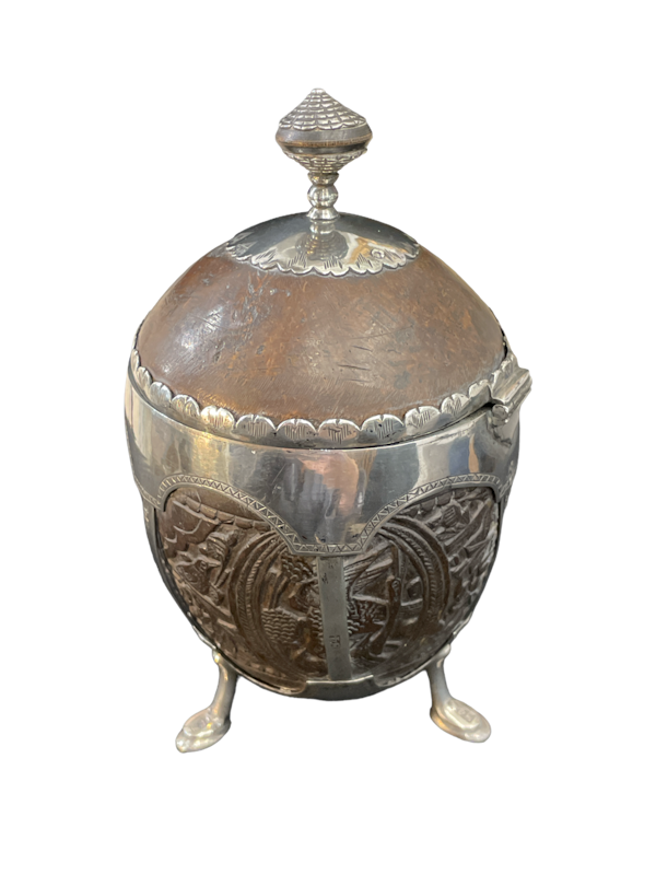 Russian Sliver And Coconut Tea Caddy Box, Moscow 1869 - image 1